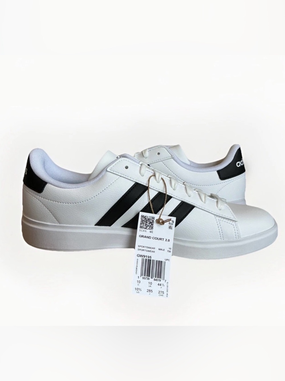 Adidas Grand Court Shoes Mens White Black Outdoor GW9195 - Picture 5 of 7